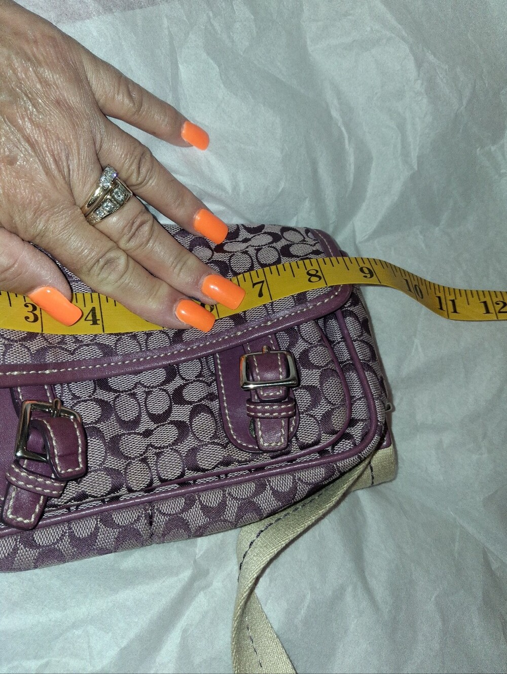 Coach Women's Purple Signature Pattern Crossbody Bag - Picture 8 of 8